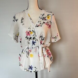 Floral peplum Wrap Top